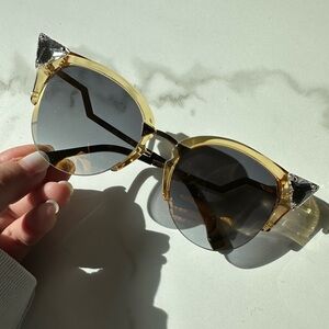 Gold Fendi Cat Eye Sunglasses